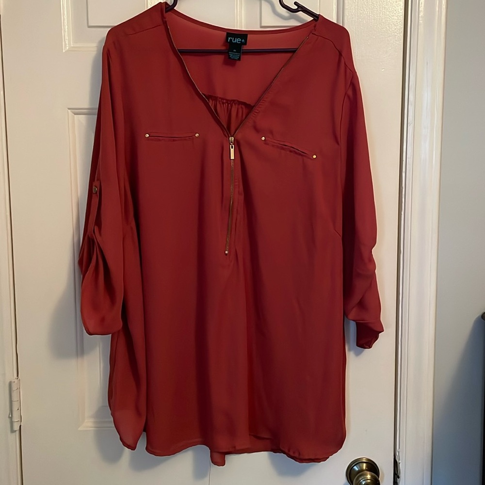 Rue21 Dusty Pink Zipper Blouse